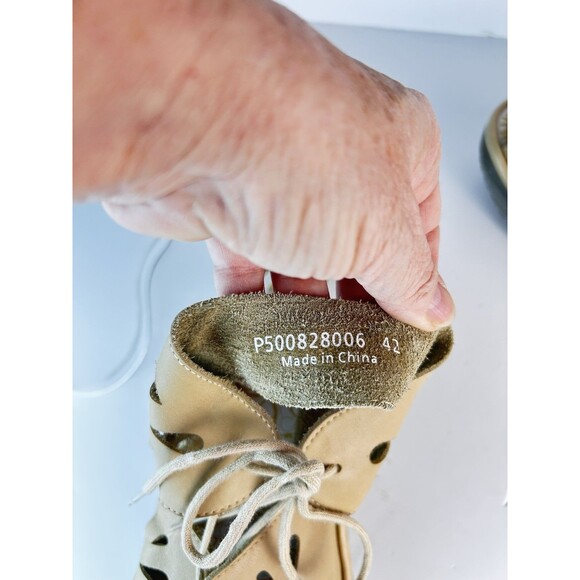 Fly London Yote Perforated Leather Open Toe Sandals Tie Size 11 Nude NWT - Picture 8 of 11